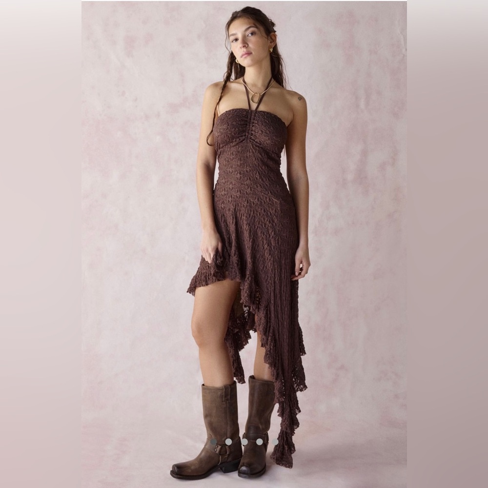 Urban Outfitters UO Sammie Convertible Tie Asymmetric
Lace Midi Dress size XS